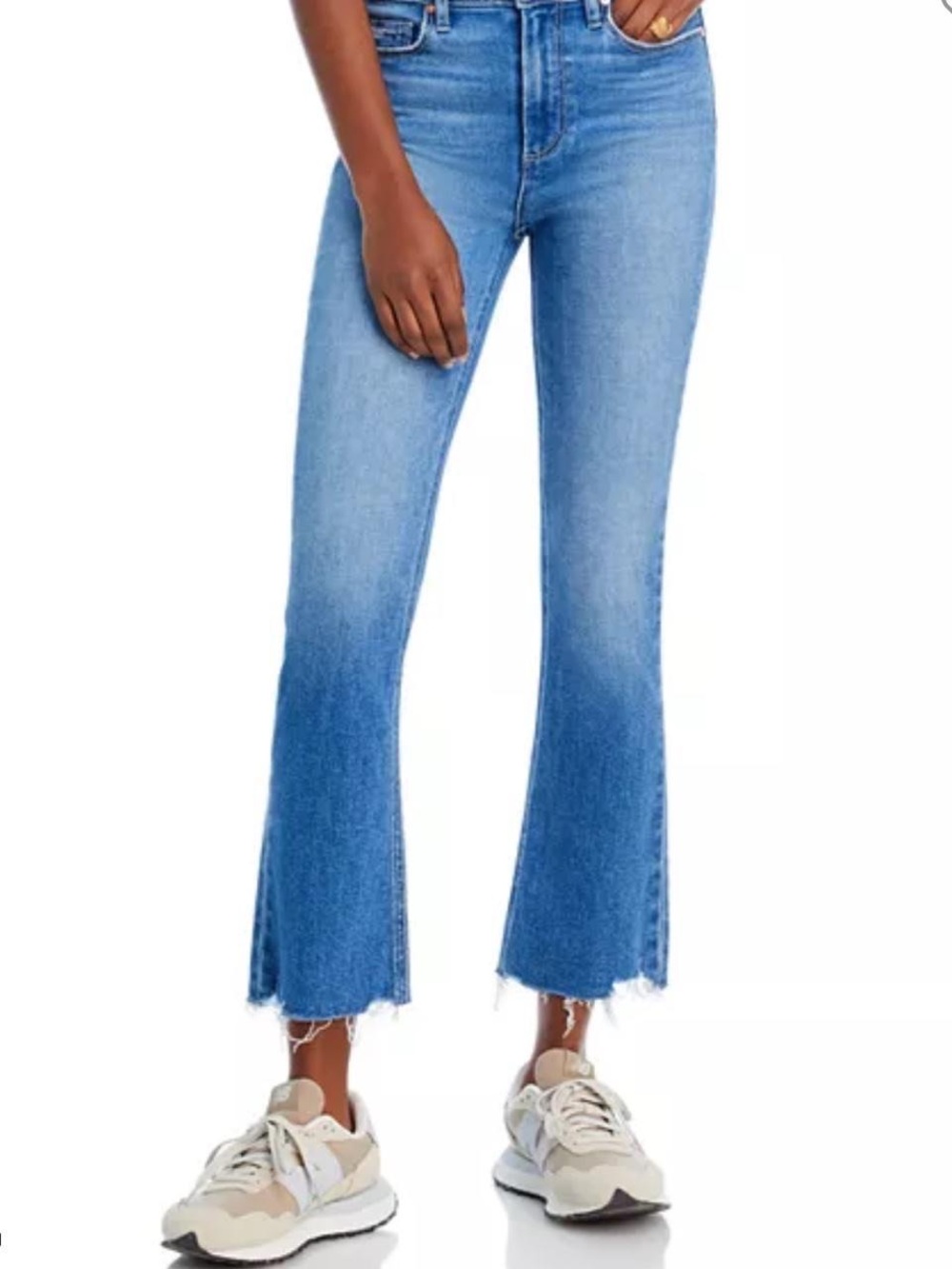 Paige Colette Crop Flare Distressed Hem Size 27